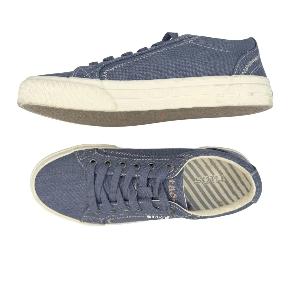 Taos Plim Soul Sneakers Womens 7.5 Blue Canvas Lace Up Comfortable Arch Support - Picture 4 of 13